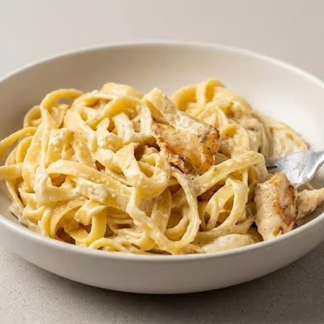 Chicken Alfredo Fettuccine Pasta.